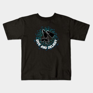 Dive and Delight | Scuba | Scuba diving | Diving | Ocean lovers | Spearfishing Kids T-Shirt